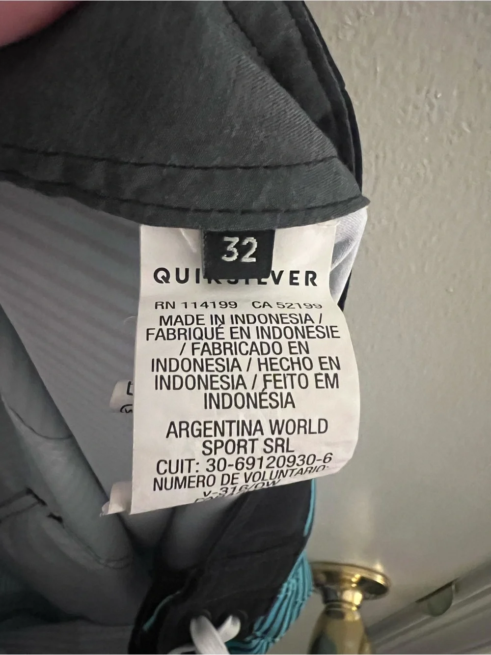 Quiksilver Men's Teal and Black Striped Boardshorts